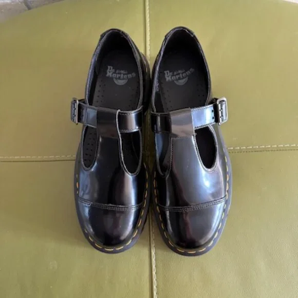 Dr. Martens Bethan black polished smooth t-bar mary jane size US W 11 - Picture 8 of 9